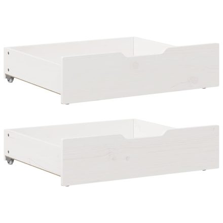 vidaXL 2 db fehér tömör fenyőfa ágy alatti fiók 65 x 55 x 17 cm