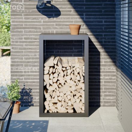 vidaXL antracitszürke acél tűzifatároló 60 x 40 x 100 cm