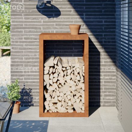 vidaXL tűzifaállvány 60x40x100 cm időjárásálló acélból