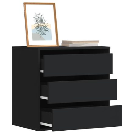 vidaXL fekete szerelt fa fiókos sarokszekrény 60 x 41 x 58 cm