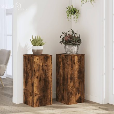 vidaXL 2 db füstös tölgy szerelt fa növénytartó állvány 30x30x70 cm
