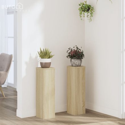 vidaXL 2 db sonoma tölgy szerelt fa növénytartó állvány 17 x 17 x 60cm