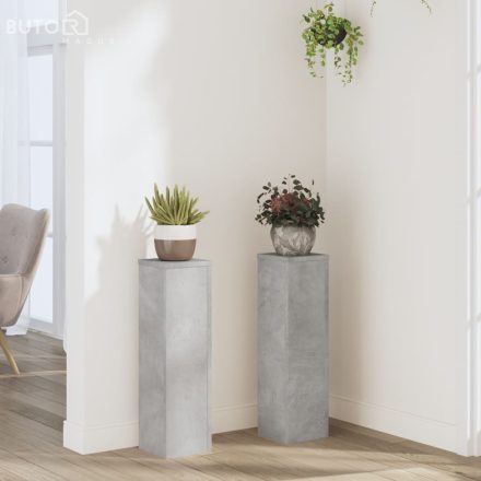 vidaXL 2 db betonszürke szerelt fa növénytartó állvány 17 x 17 x 60 cm