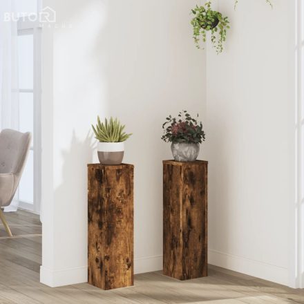 vidaXL 2 db füstös tölgy szerelt fa növénytartó állvány 17 x 17 x 60cm