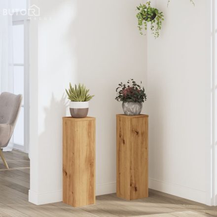 vidaXL 2 db kézműves tölgy szerelt fa növénytartó állvány 17x17x60 cm
