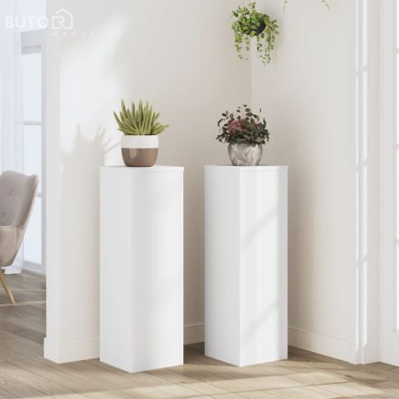 vidaXL 2 db fehér szerelt fa növénytartó állvány 25 x 25 x 80 cm