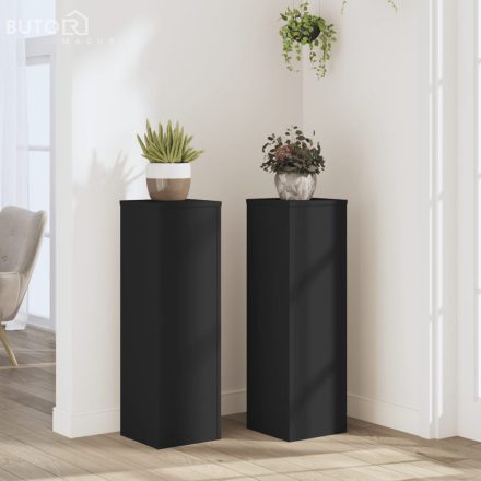 vidaXL 2 db fekete szerelt fa növénytartó állvány 25 x 25 x 80 cm