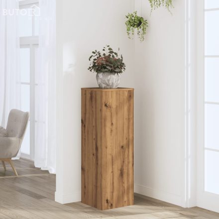 vidaXL kézműves tölgy színű szerelt fa növényállvány 33 x 33 x 100 cm