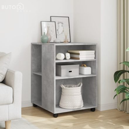 vidaXL betonszürke szerelt fa kisasztal kerekekkel 55 x 60 x 78 cm