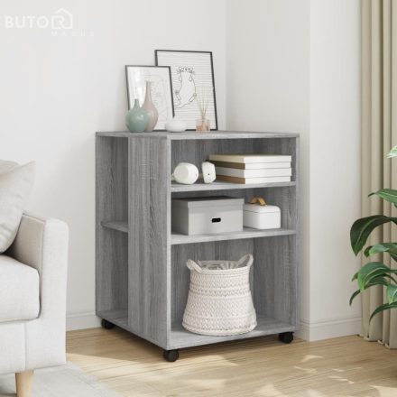 vidaXL szürke sonoma színű szerelt fa kisasztal kerekekkel 55x60x78 cm