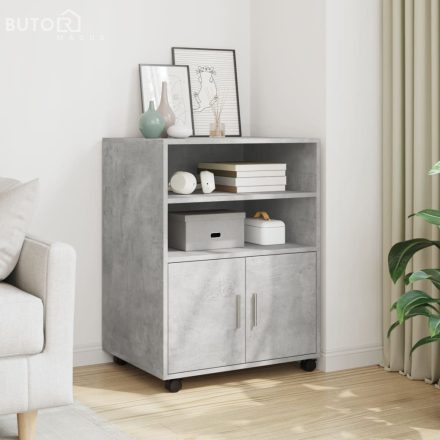 vidaXL betonszürke szerelt fa kerekes szekrény 60 x 48 x 81 cm