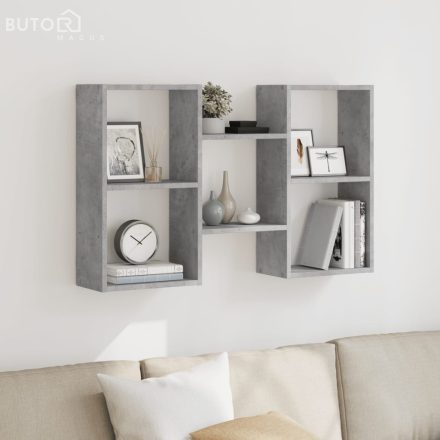 vidaXL betonszürke szerelt fa fali polc 96 x 18 x 60 cm