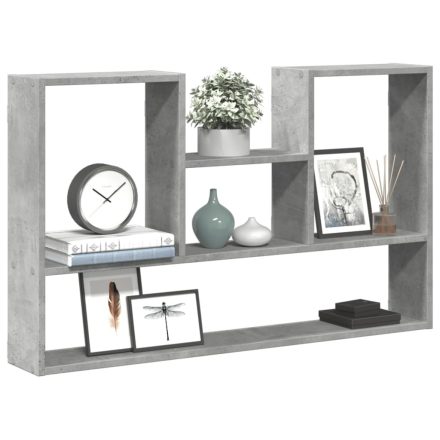 vidaXL betonszürke szerelt fa fali polc 99 x 15 x 60 cm