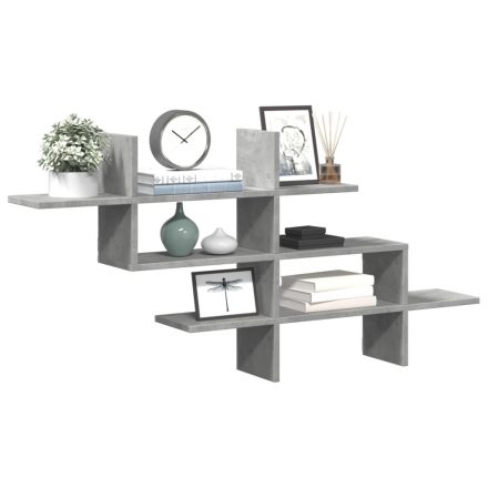 vidaXL betonszürke szerelt fa fali polc 124,5 x 18 x 60,5 cm