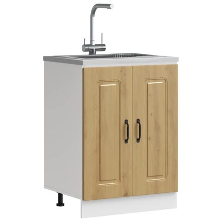 vidaXL Mosogató sljzat szekrény Kalmar kézműves tölgy 60x46x81,5 cm