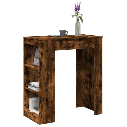 vidaXL füstös tölgy szerelt fa bárasztal tárolókkal 95 x 47 x 103,5 cm