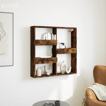 vidaXL füstös tölgy színű szerelt fa fali szekrény 80 x 15 x 80 cm