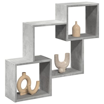 vidaXL betonszürke szerelt fa faliszekrény 78 x 18 x 71 cm