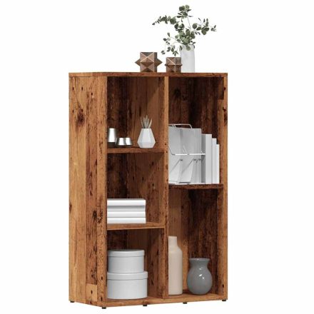 vidaXL antik fa színű szerelt fa könyvszekrény 50x25x80 cm