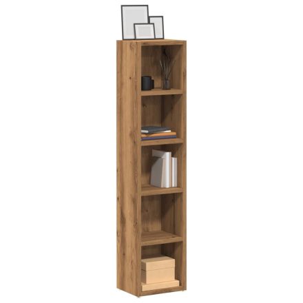 vidaXL 2 db kézműves tölgy színű szerelt fa CD-szekrény 21x16x93,5 cm