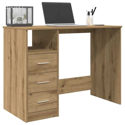 vidaXL kézműves tölgy színű szerelt fa íróasztal 102x76x50 cm