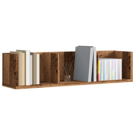 vidaXL antik fa színű szerelt fa CD-tartó fali polc 75 x 18 x 18 cm