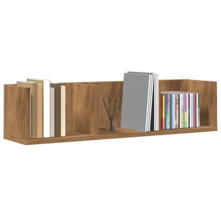 vidaXL kézműves tölgy színű szerelt fa CD-tartó fali polc 75x18x18 cm