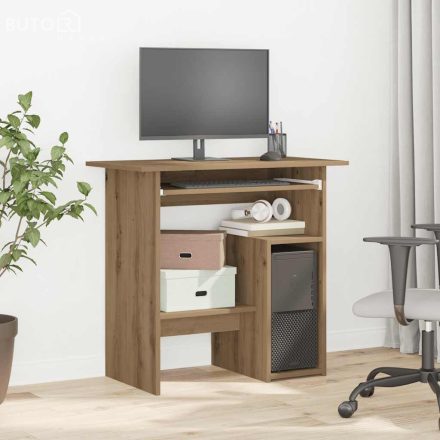 vidaXL kézműves tölgy színű szerelt fa íróasztal 80 x 45 x 74 cm