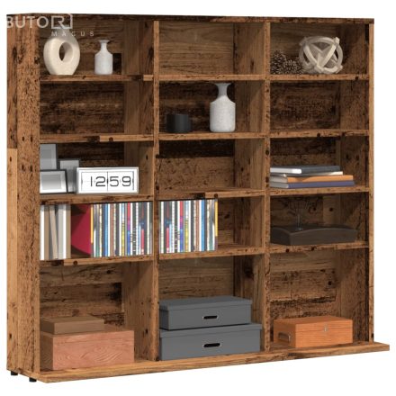 vidaXL antik fa színű szerelt fa CD-szekrény 102 x 23 x 89,5 cm