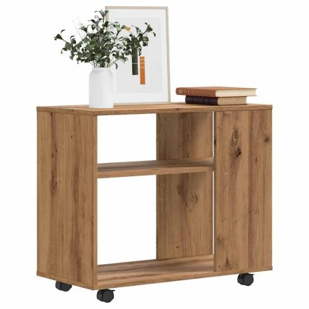 vidaXL oldalasztal kézműves tölgy 70x35x55 cm műszaki fa