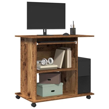 vidaXL antik fa színű szerelt fa számítógépasztal 80 x 50 x 75 cm