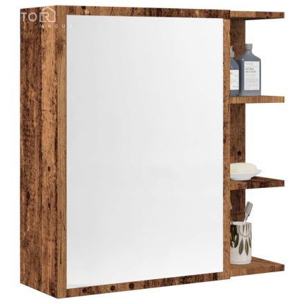 vidaXL antik fa színű szerelt fa tükrös szekrény 62,5 x 20,5 x 64 cm