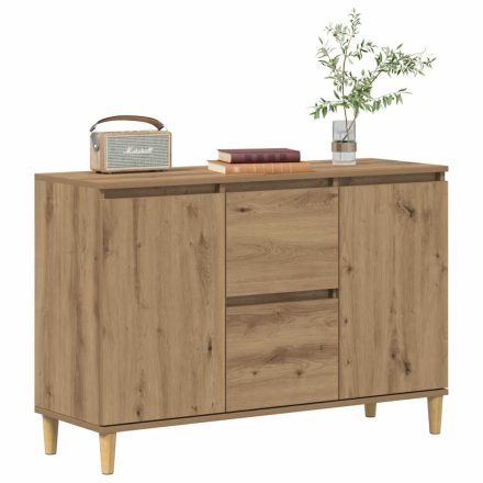 vidaXL kézműves tölgy színű szerelt fa tálalószekrény 102 x 35 x 70 cm