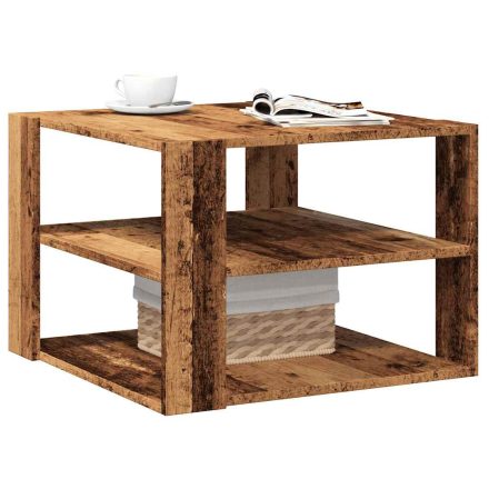 vidaXL dohányzóasztal Régi fa 58x58x40 cm Műfa 58x58x40 cm Műanyag fa