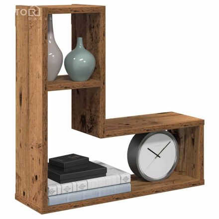 vidaXL 2 db antik fa színű szerelt fa fali kockapolc 50x15x50 cm