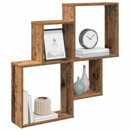 vidaXL fali polc Régi fa 80x15x78,5 cm Gépelt fa