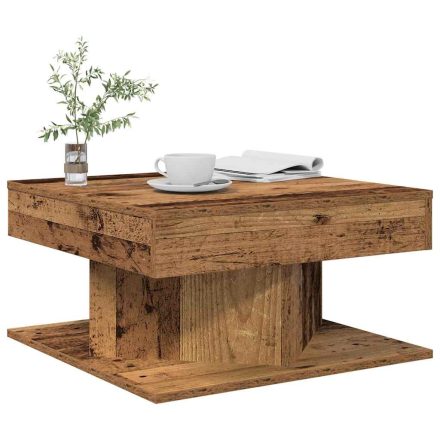 vidaXL dohányzóasztal Régi fa 55x55x30 cm Gépelt fa