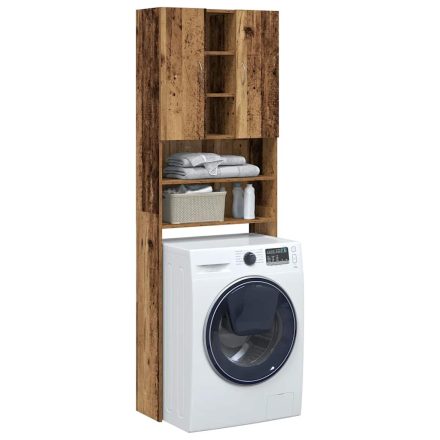 vidaXL antik fa színű mosógépszekrény 64 x 25,5 x 190 cm