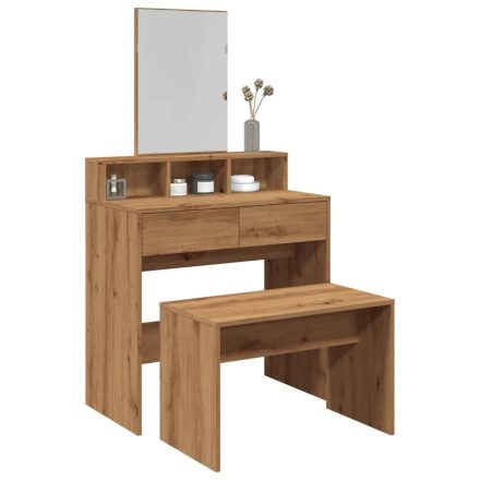 vidaXL öltözőszék Artisan tölgy 70x35x45 cm Műanyag fa