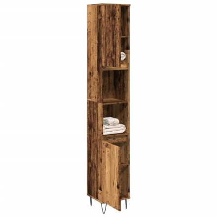 vidaXL antik fa színű szerelt fa fürdőszobaszekrény 30 x 30 x 190 cm