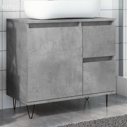 vidaXL betonszürke szerelt fa fürdőszobai mosdószekrény 65x33x60 cm