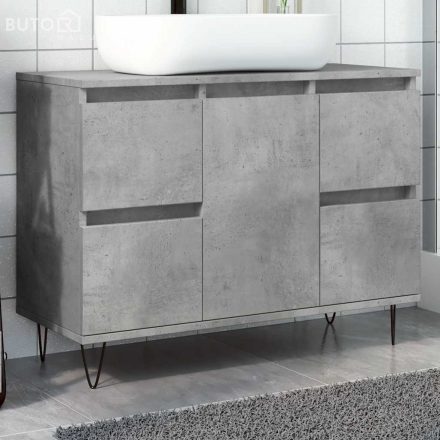 vidaXL betonszürke szerelt fa fürdőszobaszekrény 80 x 33 x 60 cm