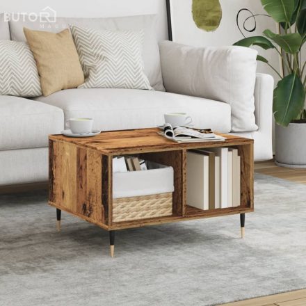vidaXL antik fa színű szerelt fa dohányzóasztal 60x50x36,5 cm