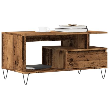 vidaXL antik fa színű szerelt fa dohányzóasztal 90 x 49 x 45 cm