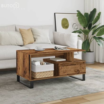 vidaXL antik fa színű szerelt fa dohányzóasztal 90 x 49 x 45 cm