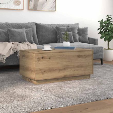 vidaXL kézműves tölgy színű dohányzóasztal LED-lámpákkal 90x50x40 cm