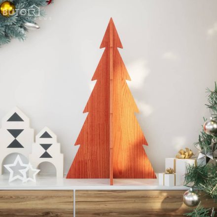 vidaXL viaszbarna tömör fenyőfa karácsonyfa-dekoráció 80 cm