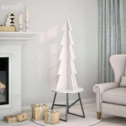 vidaXL fehér tömör fenyőfa karácsonyfa-dekoráció 112 cm