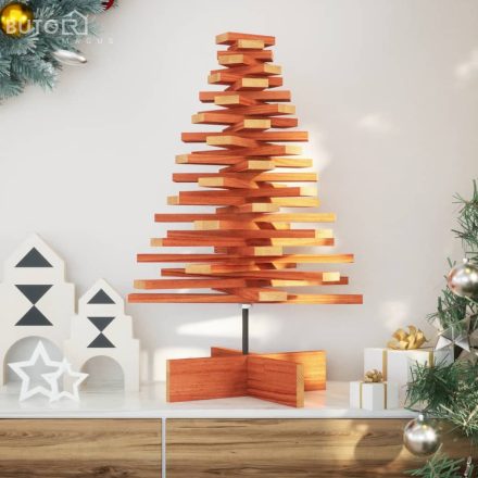 vidaXL viaszbarna tömör fenyőfa karácsonyfa-dekoráció 80 cm
