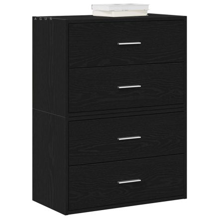 vidaXL 2 db fekete tölgy szerelt fa szekrény 2 fiókkal 60 x 31 x 40 cm